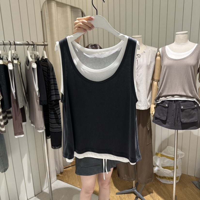 GRADE韓國直郵女士新款推薦人氣休閑熱賣職業吊帶背心假兩件GRADE吊帶/背心圖色2