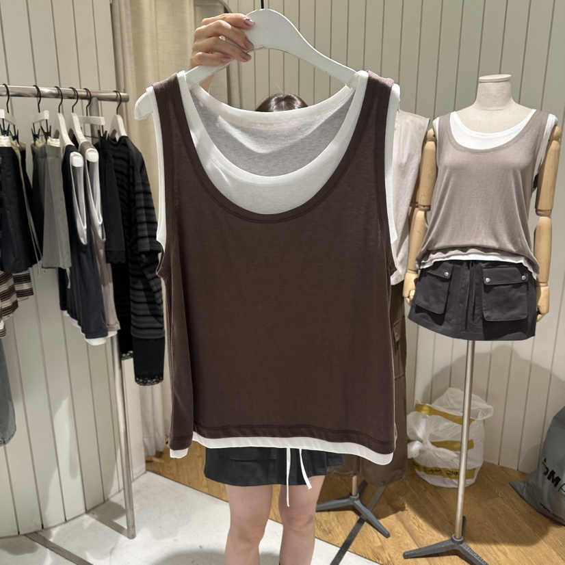 GRADE韓國直郵女士新款推薦人氣休閑熱賣職業吊帶背心假兩件GRADE吊帶/背心圖色3