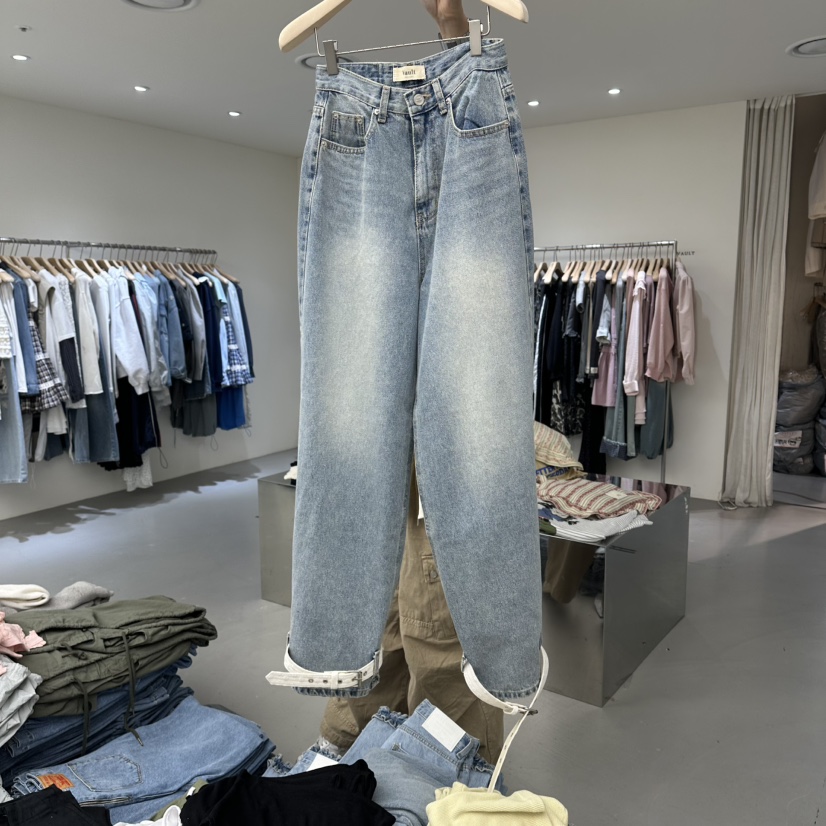 VAULT韓國直郵女士新品休閑熱賣人氣時尚職業推薦牛仔褲蕾絲VAULT牛仔褲圖色1