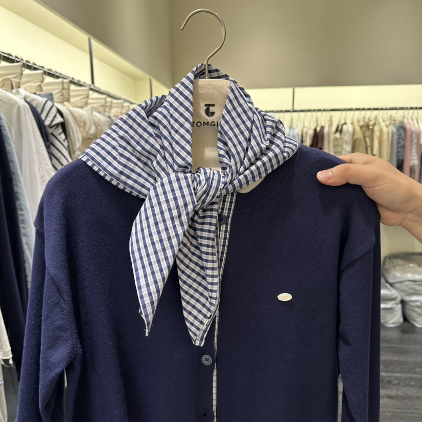 TOMGIRL韓國代購女士新款時尚推薦熱賣26春夏圍巾披肩格子圍巾TOMGIRL圍巾/披肩圖色2