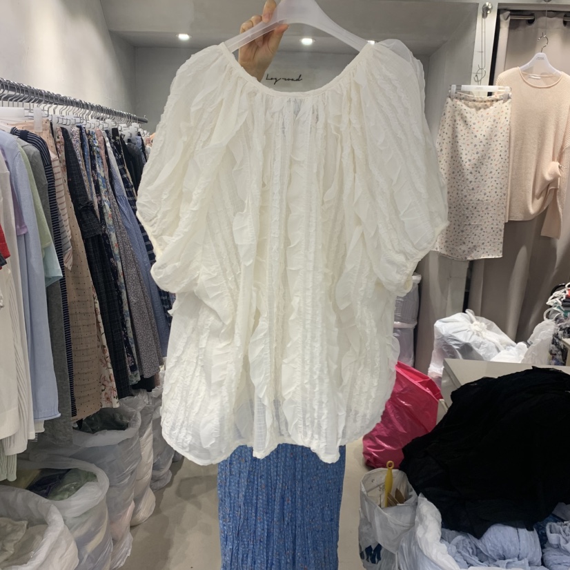 LOGROAD韓國代購女士新款人氣26春夏休閑熱賣推薦襯衫蕾絲衫LOG ROAD襯衫/蕾絲衫