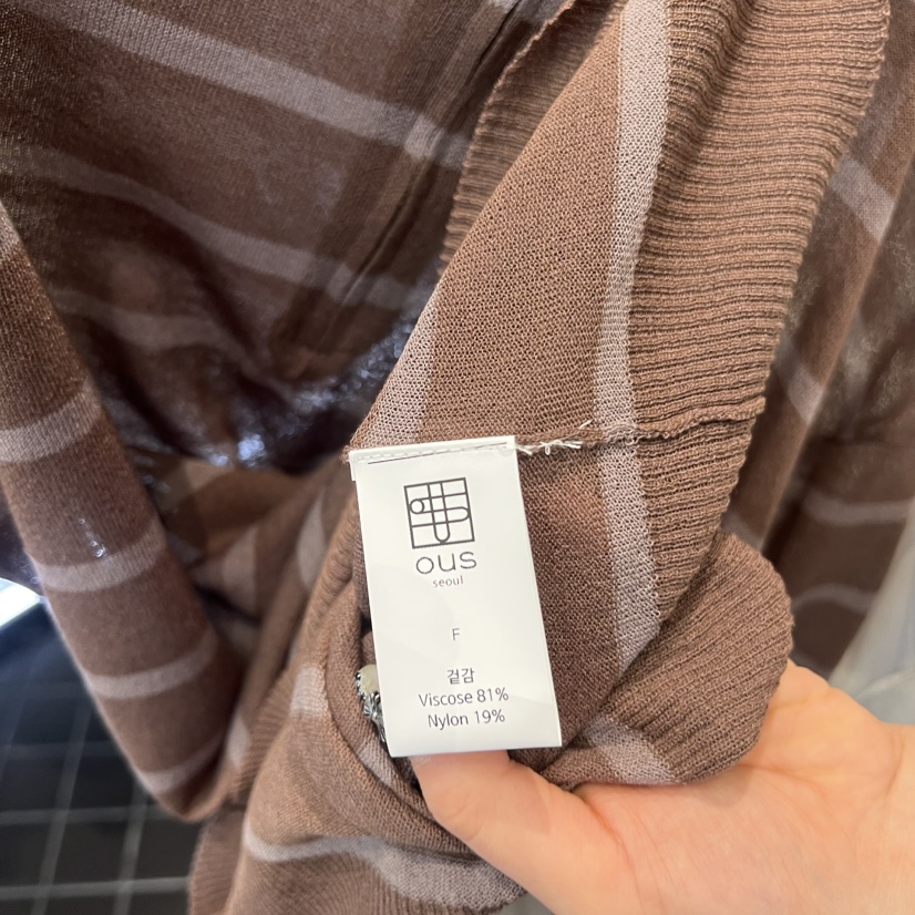 OUS/INCH-L韓國代購女裝新款休閑職業人氣26春夏針織衫透明OUS/INCH針織衫