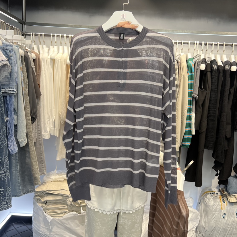 OUS/INCH-L韓國代購女裝新款休閑職業人氣26春夏針織衫透明OUS/INCH針織衫圖色2