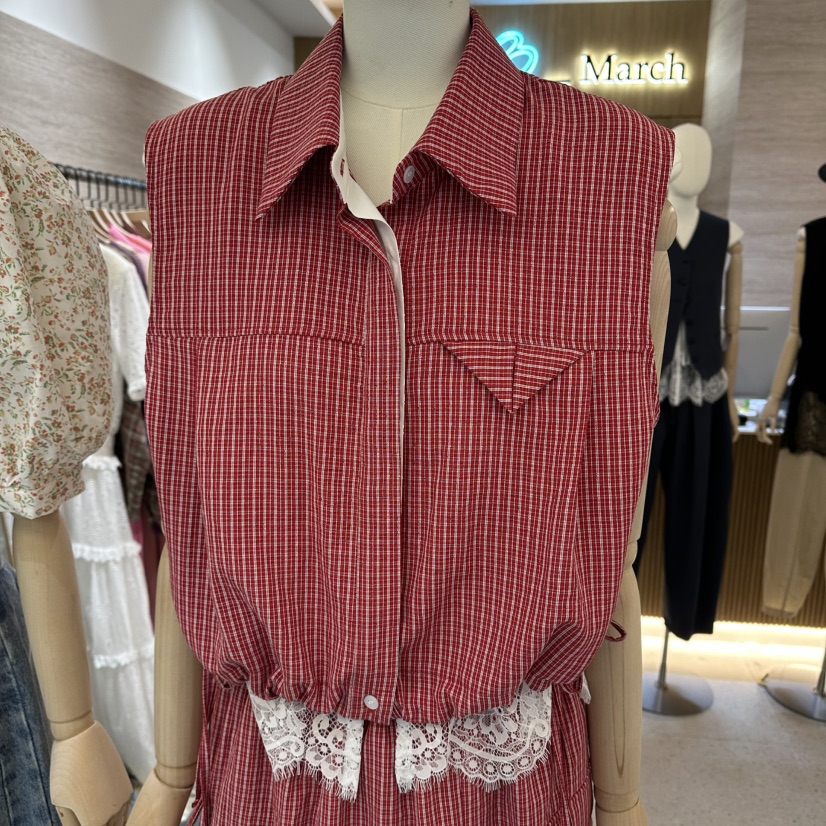 BISHOP/APOINT/3MARCH韓國東大門直郵女士新款時尚馬甲蕾絲BISHOP/APOINT/3MARCH馬甲圖色1