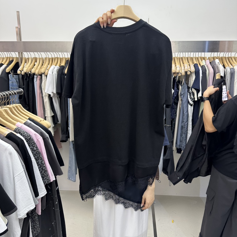 SPECIAL韓國直郵實拍女裝新品休閑26春夏職業T恤不對稱緞面SPECIALT恤