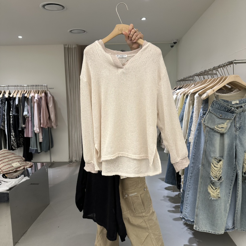 VAULT韓國東大門代購女裝新品熱賣休閑26春夏針織衫不含腰包VAULT針織衫圖色2