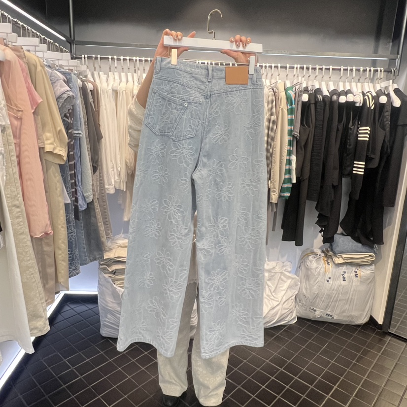 OUS/INCH-L韓國代購女裝新款時尚職業人氣26春夏休閑褲花朵OUS/INCH休閑褲