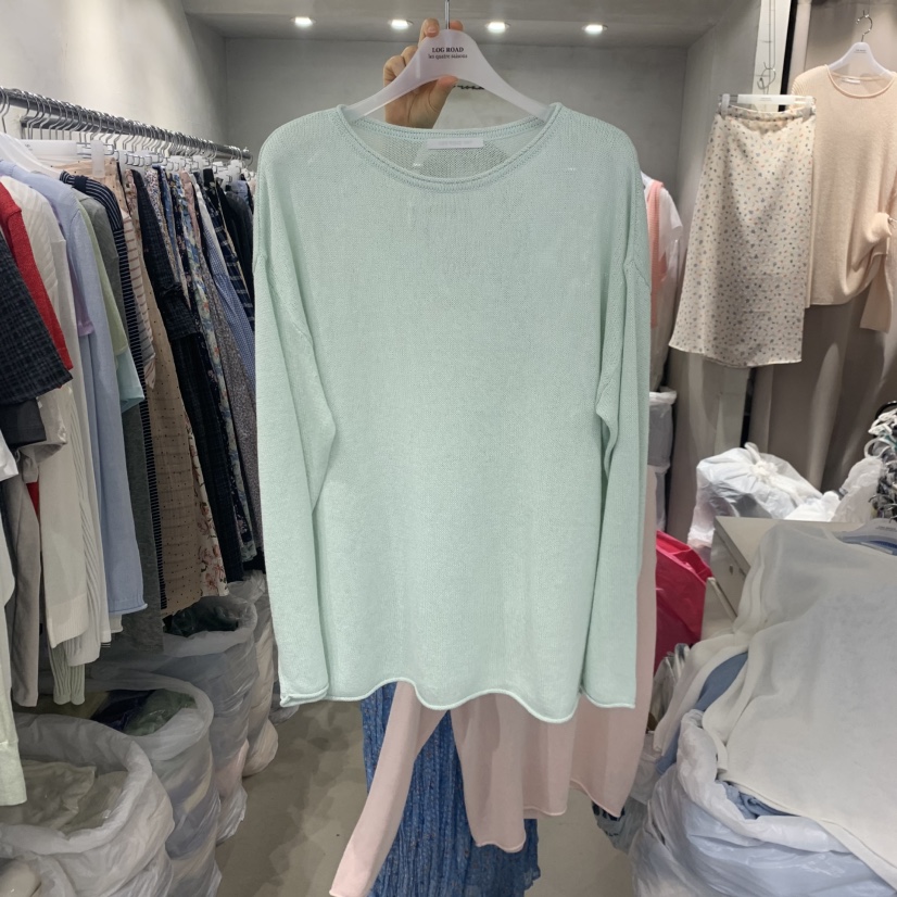 LOGROAD韓國直郵女裝新款時尚職業熱賣26春夏推薦針織衫船領LOG ROAD針織衫圖色2