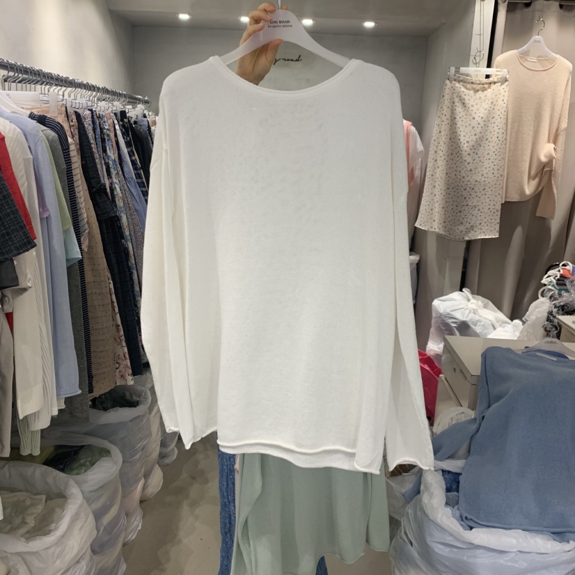 LOGROAD韓國直郵女裝新款時尚職業熱賣26春夏推薦針織衫船領LOG ROAD針織衫圖色3