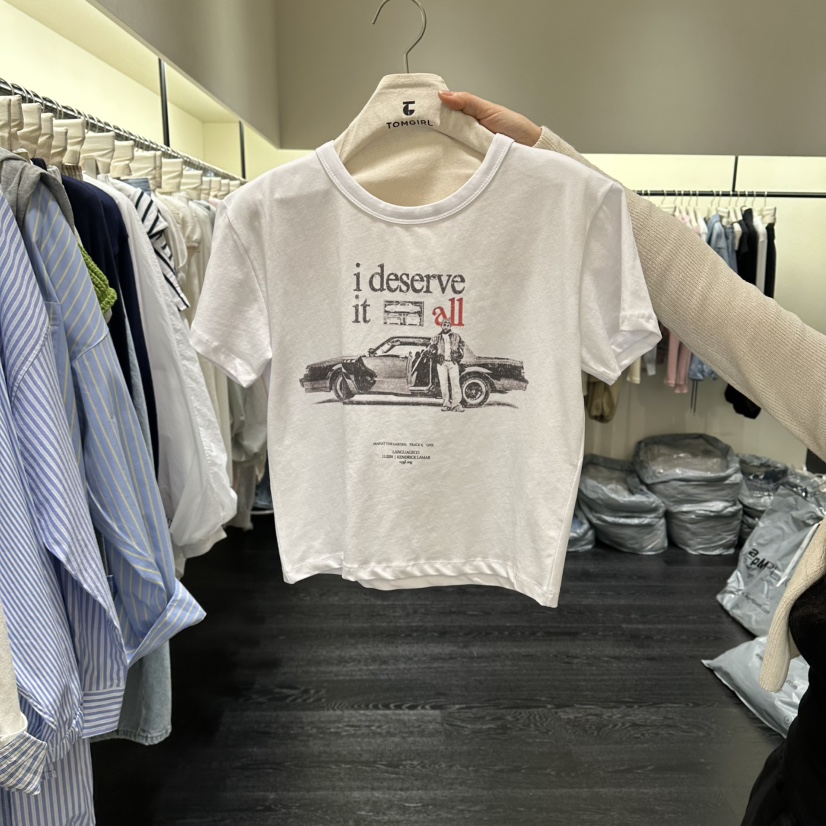 TOMGIRL韓國直郵實拍女裝新款26春夏時尚熱賣職業人氣T恤TOMGIRLT恤圖色2