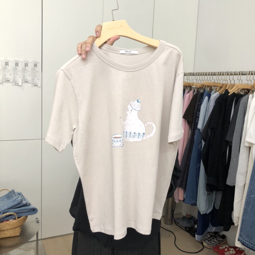 DOHWAJI韓國東大門直郵女士新品推薦職業人氣熱賣26春夏T恤DOHWAJIT恤圖色2