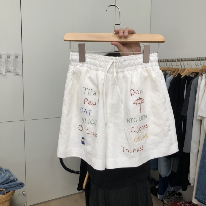 DOHWAJI韓國直郵實拍女裝新款時尚人氣推薦職業26春夏短褲刺繡DOHWAJI短褲圖色1