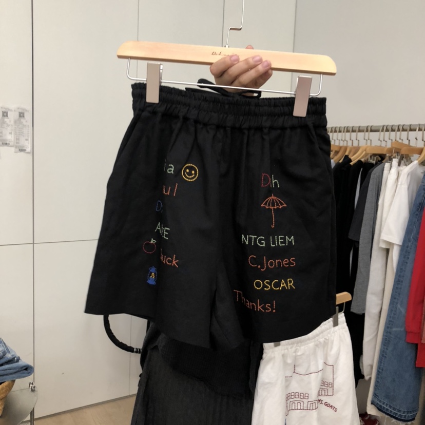 DOHWAJI韓國直郵實拍女裝新款時尚人氣推薦職業26春夏短褲刺繡DOHWAJI短褲圖色2