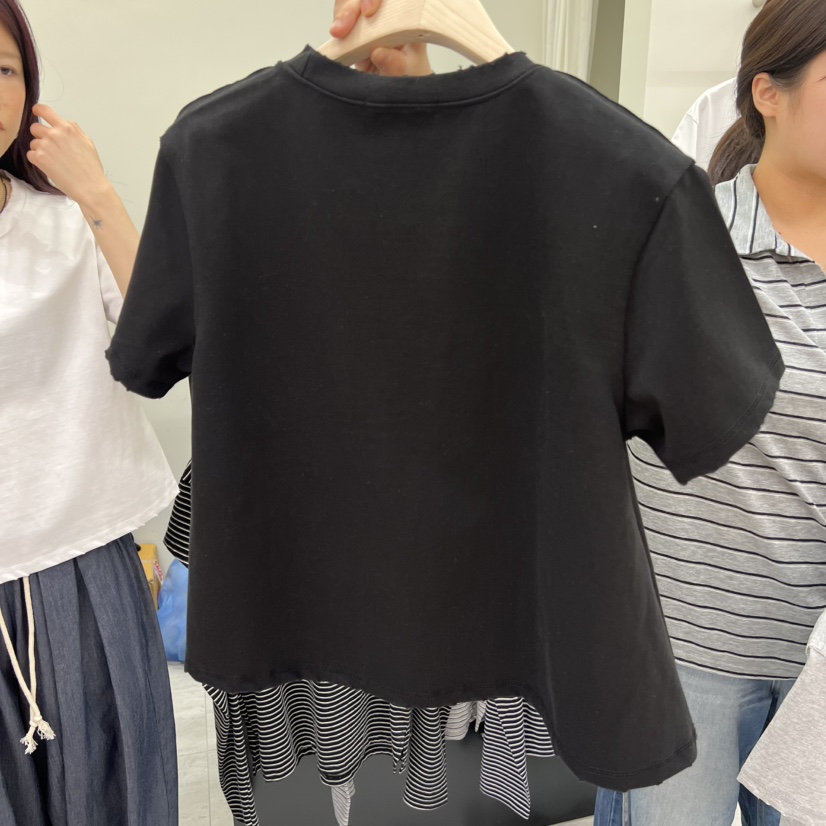 POWDER韓國東大門直郵女裝新款休閑熱賣時尚職業26春夏T恤復古POWDERT恤