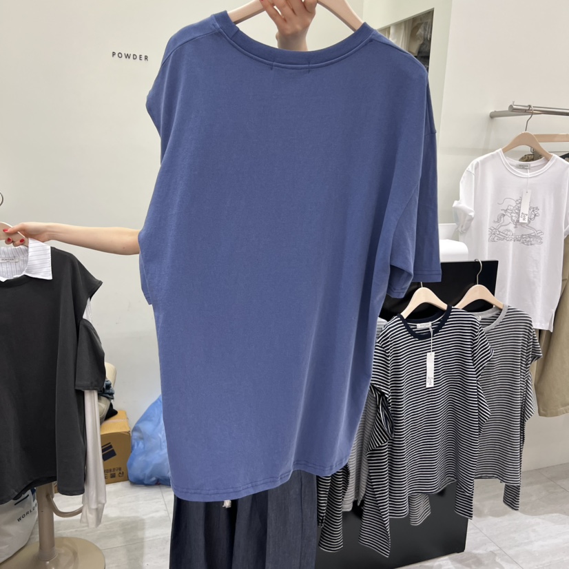 POWDER韓國代購女士新款推薦26春夏休閑熱賣人氣T恤不含內搭POWDERT恤