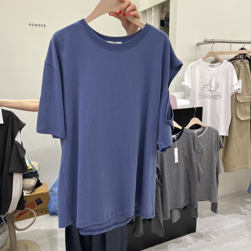 POWDER韓國代購女士新款推薦26春夏休閑熱賣人氣T恤不含內搭POWDERT恤圖色1