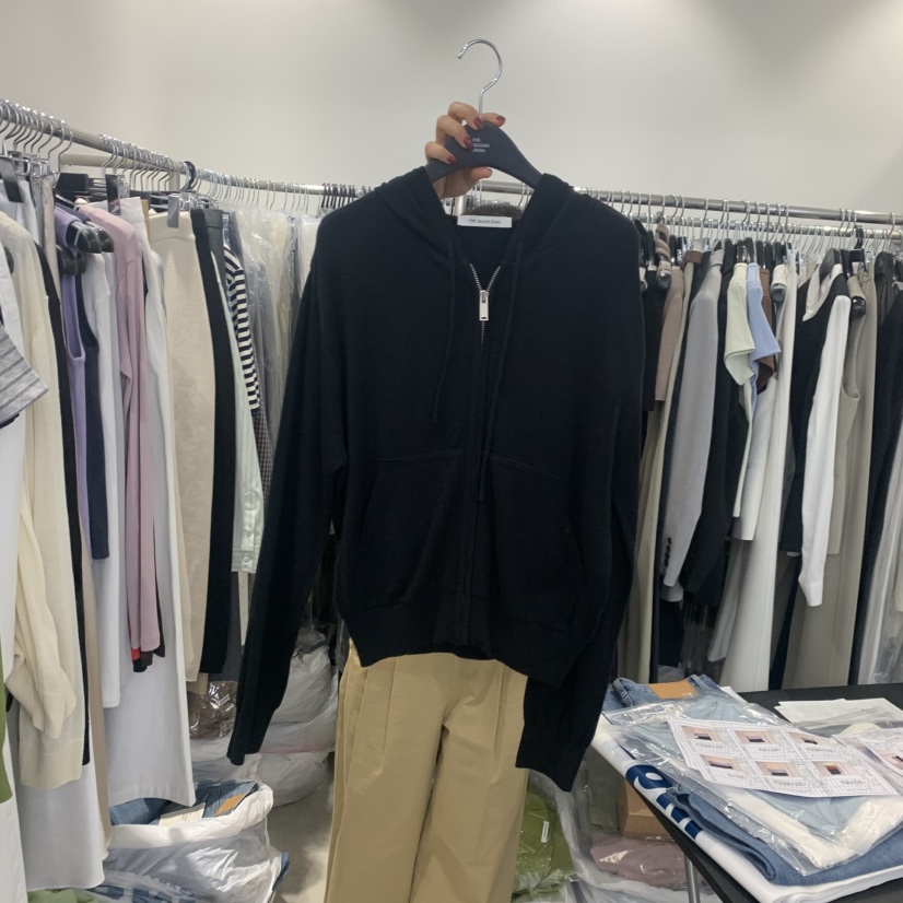 THE SECOND GROW韓國代購女士新品熱賣針織衫連帽衫拉鏈THE SECOND GROW針織衫圖色3