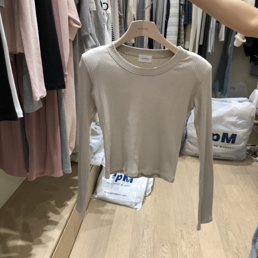 MEMOIRE韓國直郵實拍女士新款職業人氣26春夏休閑長袖T恤MEMOIRE長袖T恤圖色2