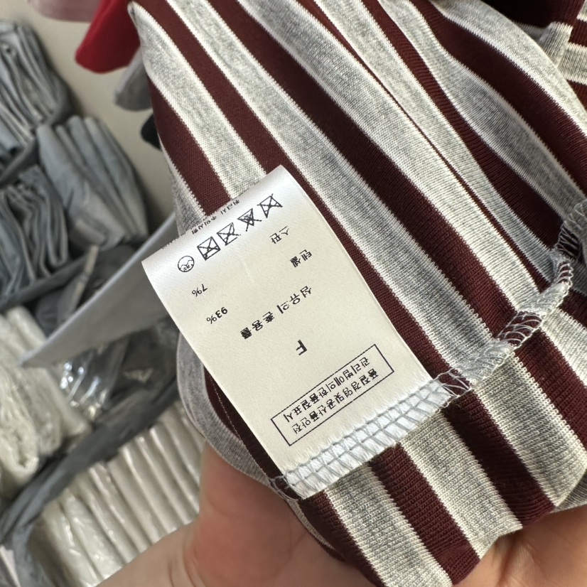 EOOB/LAMEREI韓國直郵實拍女士新款人氣26春夏T恤天絲條紋EOOB/LAMEREIT恤