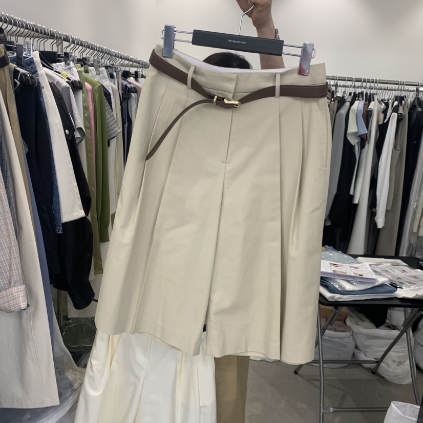 THE SECOND GROW韓國代購女士新款熱賣休閑短褲不含腰帶THE SECOND GROW短褲圖色1