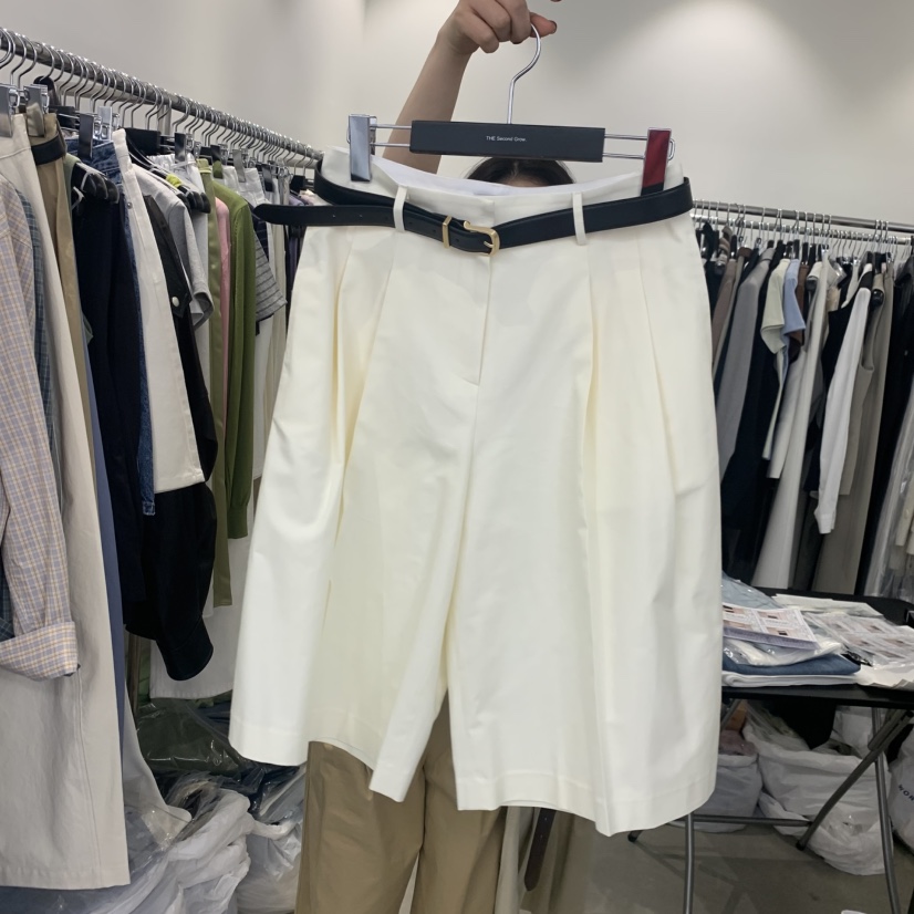 THE SECOND GROW韓國代購女士新款熱賣休閑短褲不含腰帶THE SECOND GROW短褲圖色2