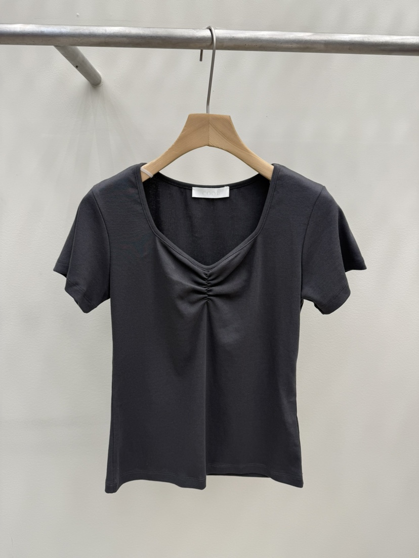 EOOB/LAMEREI韓國東大門直郵女裝新款人氣26春夏T恤褶皺EOOB/LAMEREIT恤圖色2