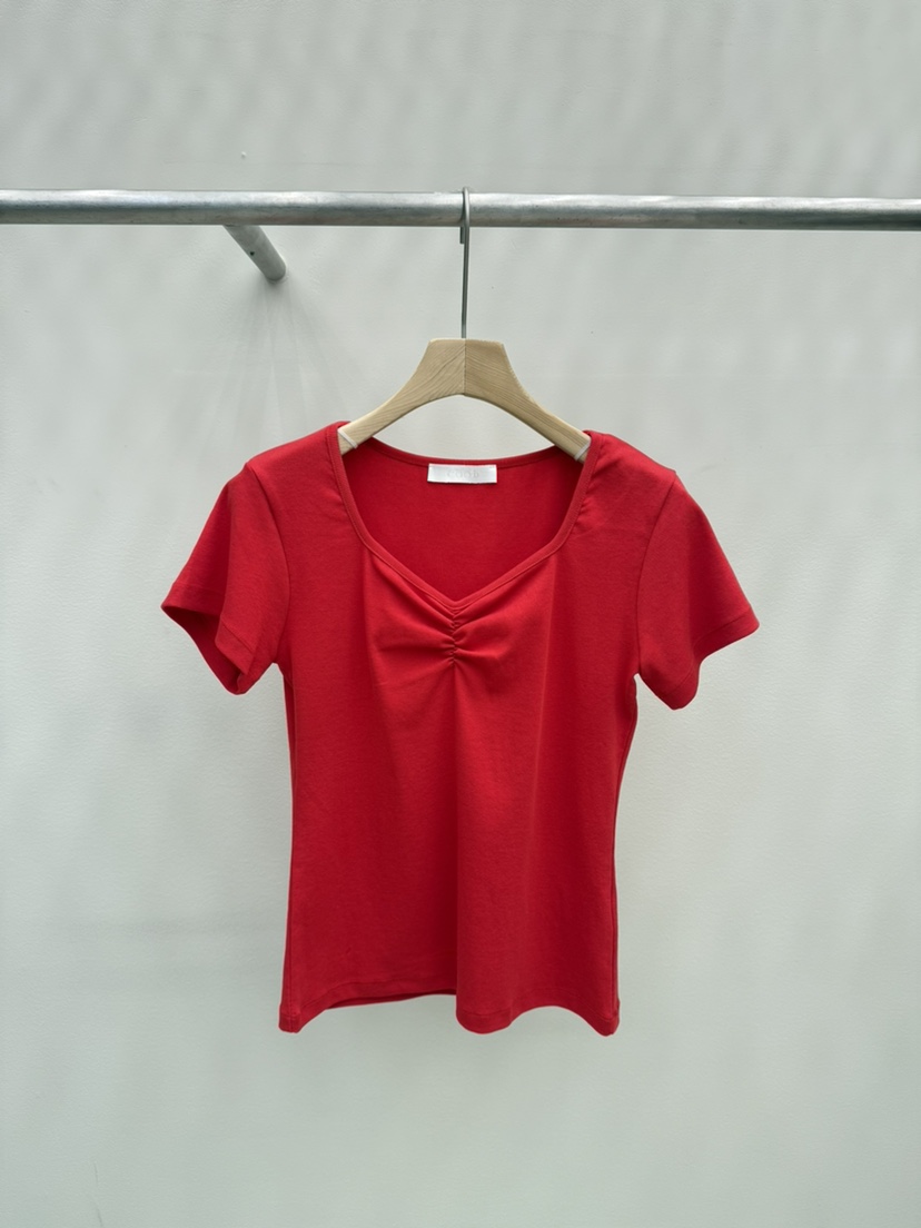 EOOB/LAMEREI韓國東大門直郵女裝新款人氣26春夏T恤褶皺EOOB/LAMEREIT恤圖色3