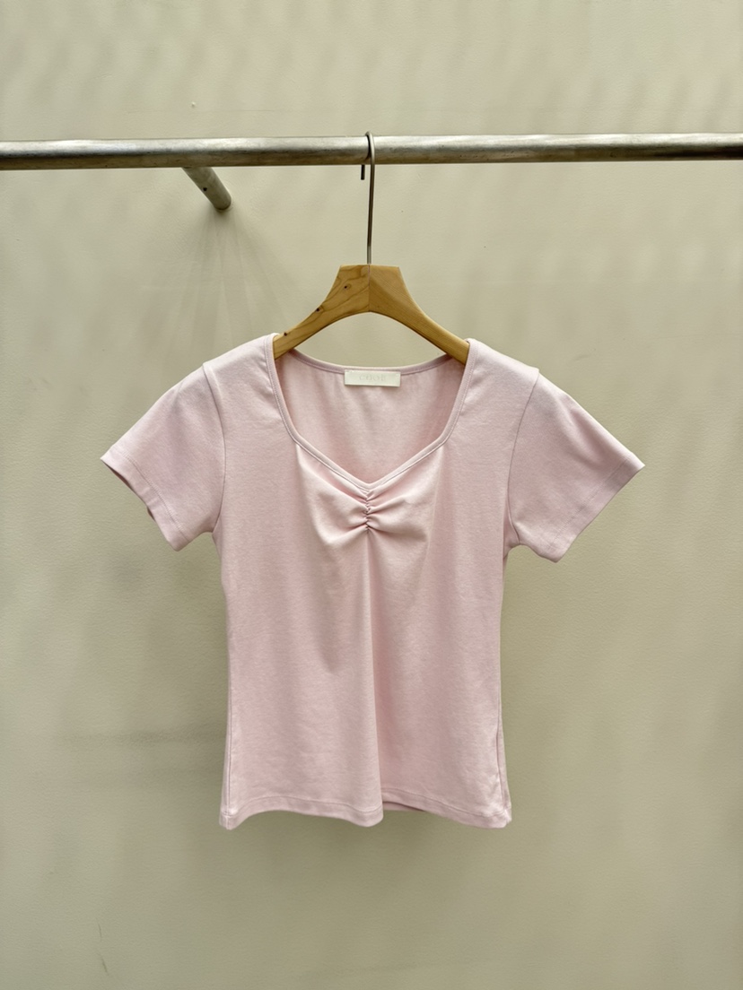 EOOB/LAMEREI韓國東大門直郵女裝新款人氣26春夏T恤褶皺EOOB/LAMEREIT恤圖色5