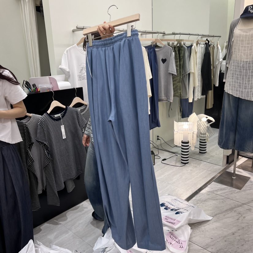 POWDER韓國東大門代購女裝新款時尚休閑熱賣26春夏休閑褲天絲POWDER休閑褲