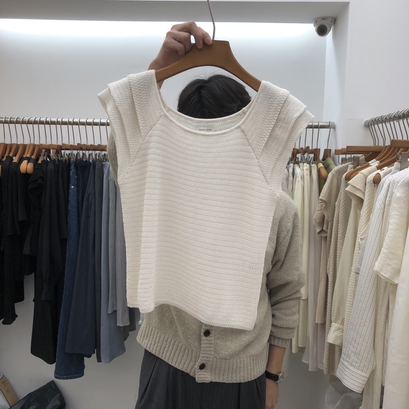 DRESS ROOM韓國直郵女士新款休閑職業熱賣吊帶背心荷葉邊DRESS ROOM吊帶/背心圖色1