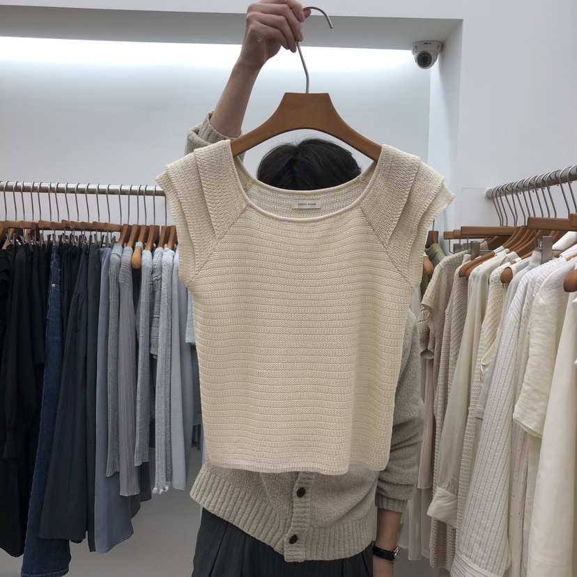 DRESS ROOM韓國直郵女士新款休閑職業熱賣吊帶背心荷葉邊DRESS ROOM吊帶/背心圖色2