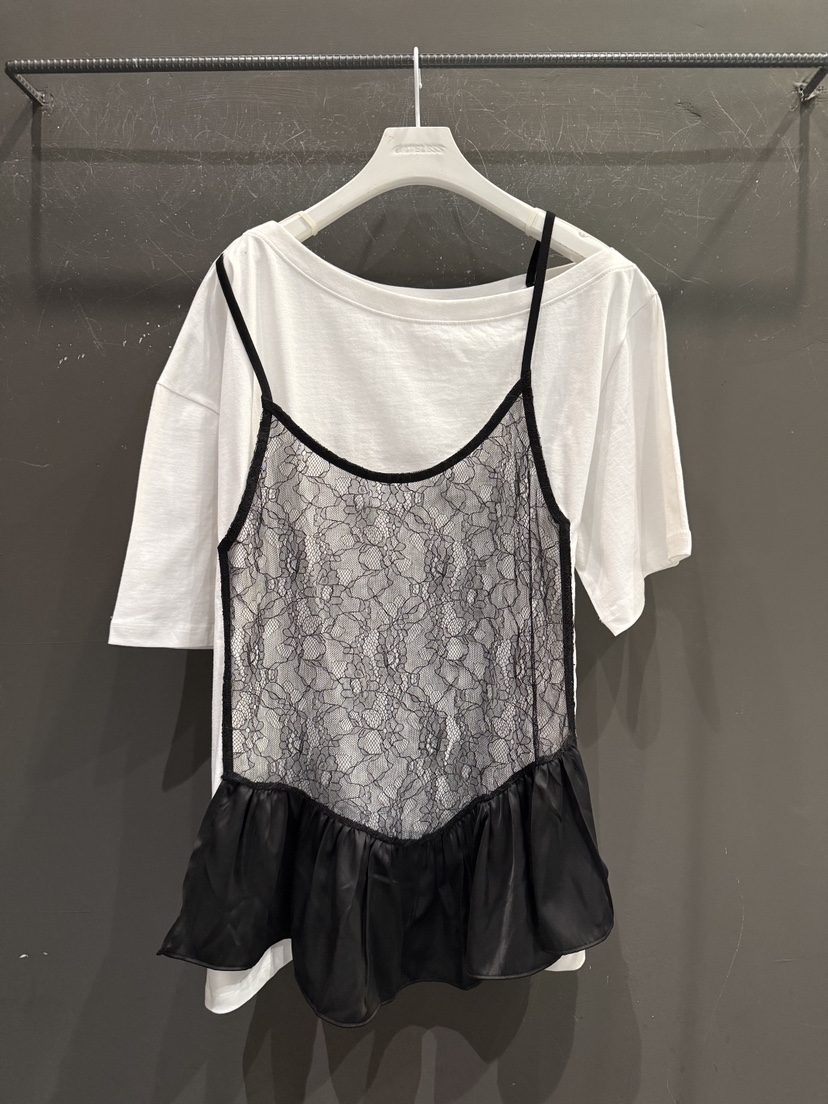 GATELESS韓國直郵女士新款26春夏熱賣時尚推薦人氣T恤假兩件GATELESST恤圖色1