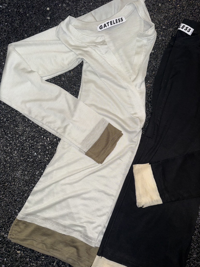 GATELESS韓國代購女士新品職業人氣推薦長袖T恤假兩件天絲GATELESS長袖T恤