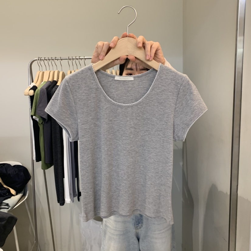 OUTRENE韓國東大門代購女裝新款熱賣人氣休閑職業26春夏T恤OUTRENET恤圖色2