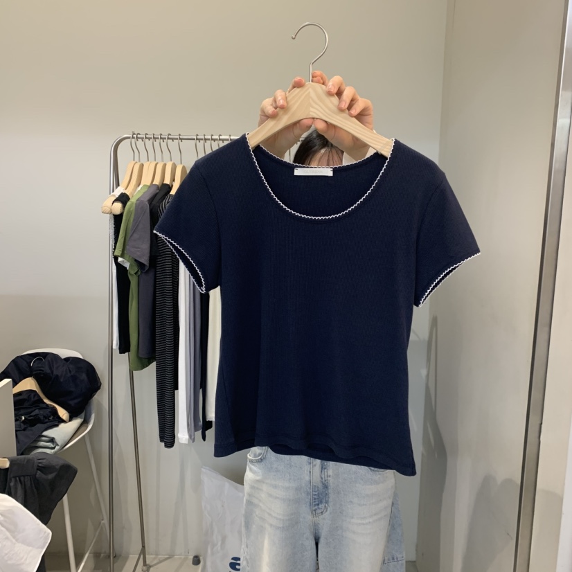 OUTRENE韓國東大門代購女裝新款熱賣人氣休閑職業26春夏T恤OUTRENET恤圖色3