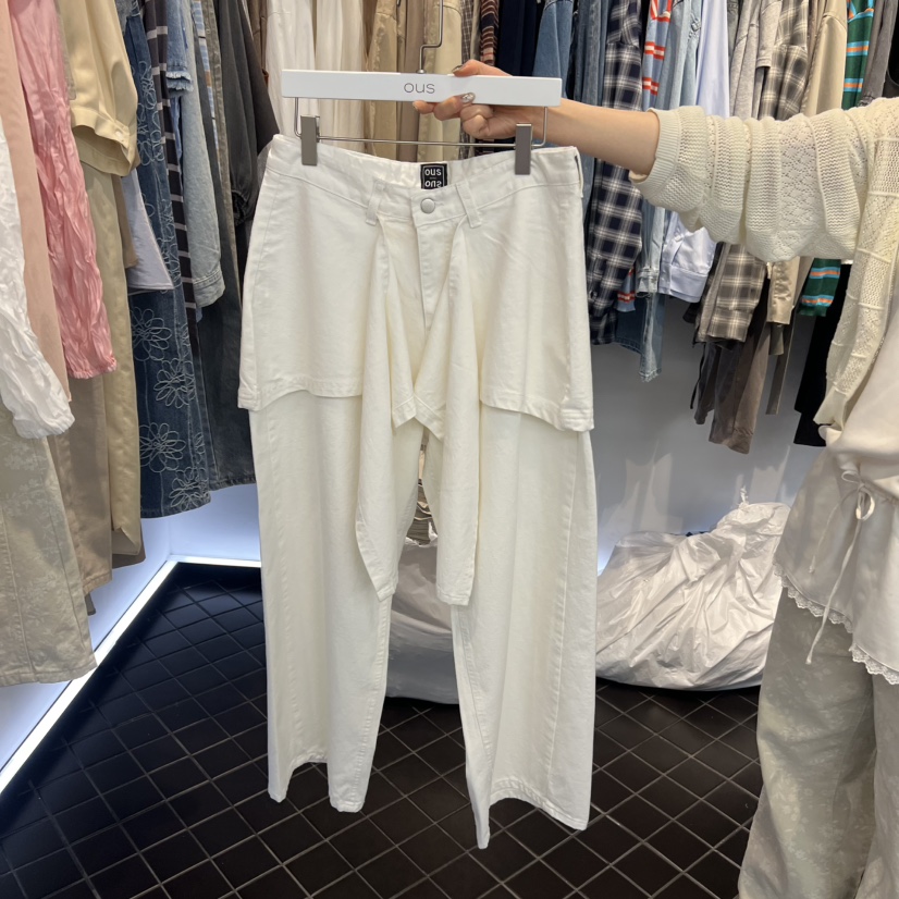 OUS/INCH-L韓國東大門代購女裝新品休閑26春夏裙褲棉質OUS/INCH裙褲圖色1