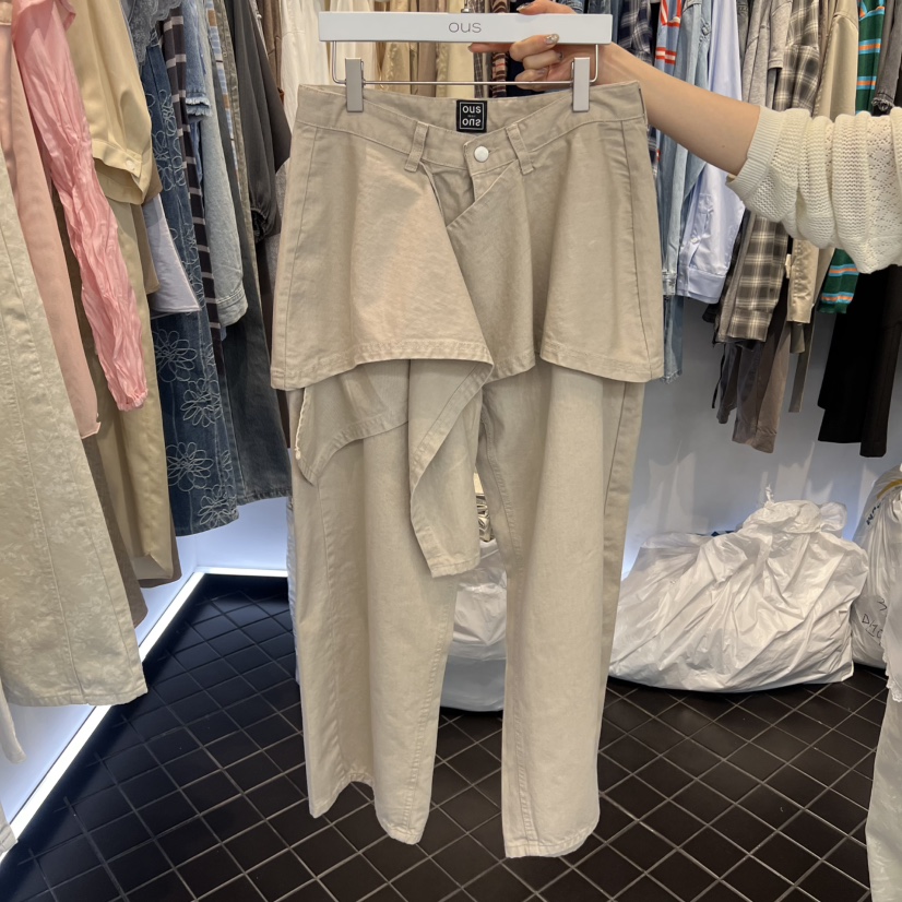 OUS/INCH-L韓國東大門代購女裝新品休閑26春夏裙褲棉質OUS/INCH裙褲圖色2