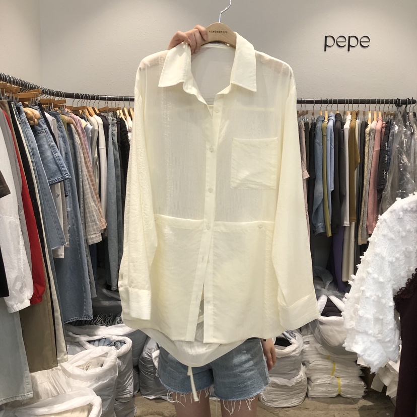 ALMOND PEPE韓國東大門直郵女裝新款熱賣襯衫蕾絲衫不含項鏈ALMOND PEPE襯衫/蕾絲衫圖色1