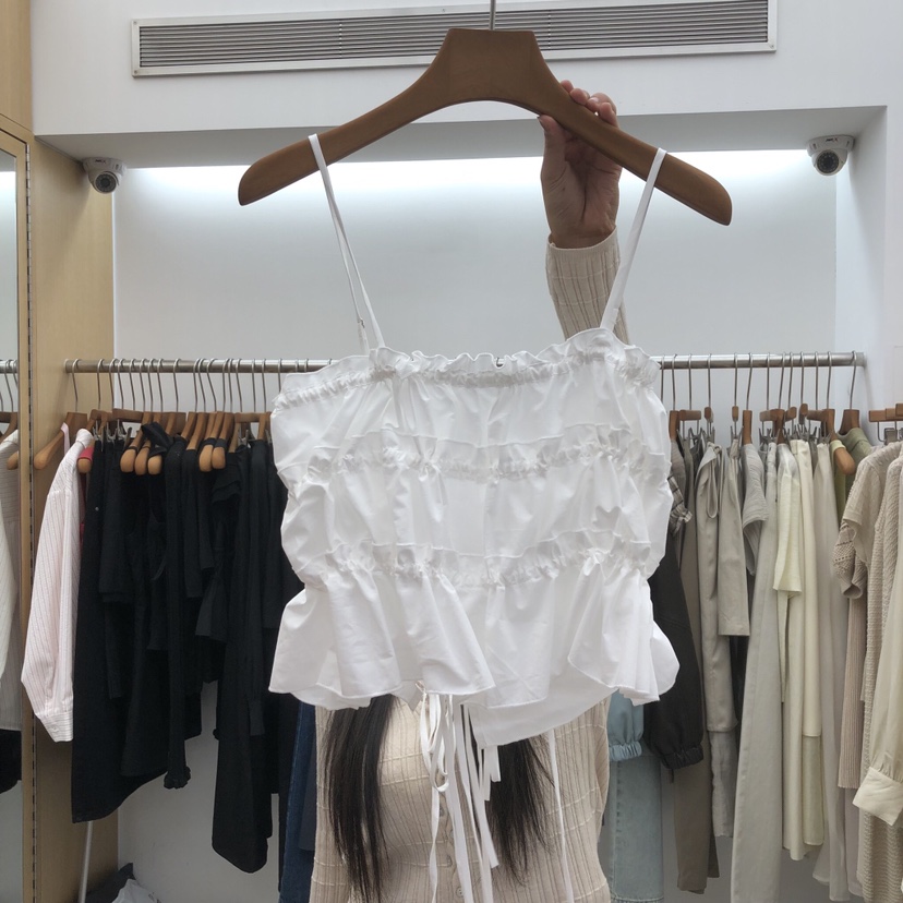 DRESS ROOM韓國直郵女士新品推薦26春夏人氣吊帶背心褶皺DRESS ROOM吊帶/背心圖色1