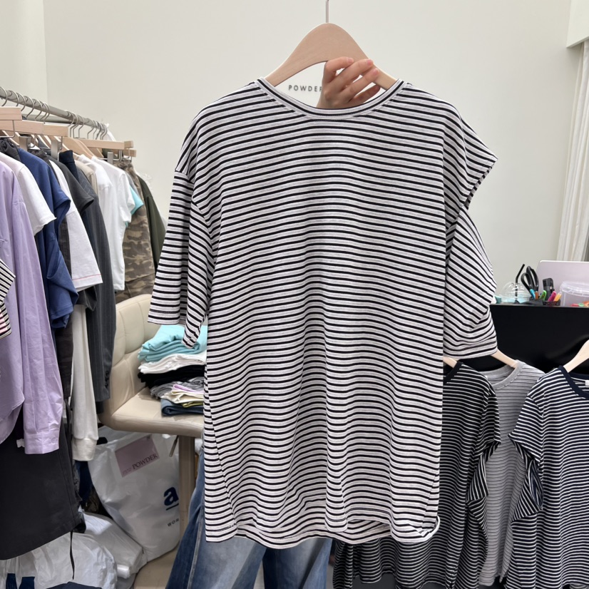 POWDER韓國代購女士新款時尚26春夏職業推薦人氣休閑熱賣T恤POWDERT恤圖色3