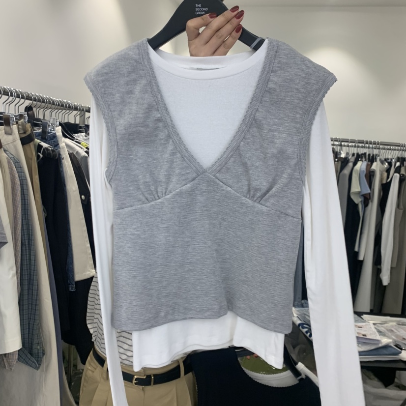 THE SECOND GROW韓國代購女士新品推薦吊帶背心不含內搭THE SECOND GROW吊帶/背心圖色3