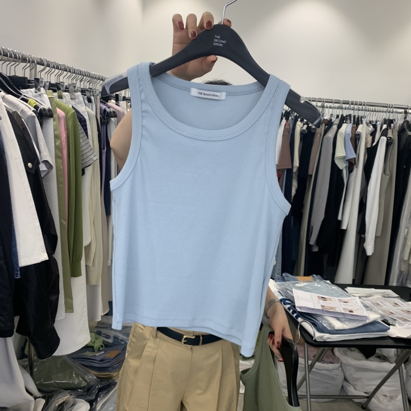 THE SECOND GROW韓國東大門代購女裝新品人氣吊帶背心羅紋THE SECOND GROW吊帶/背心圖色2