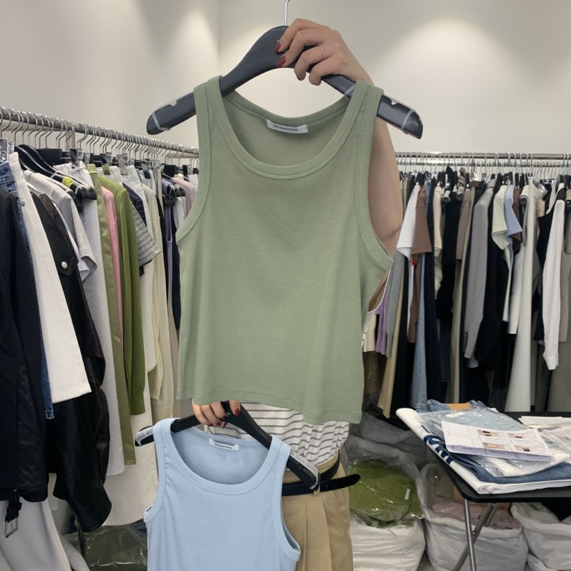 THE SECOND GROW韓國東大門代購女裝新品人氣吊帶背心羅紋THE SECOND GROW吊帶/背心圖色3