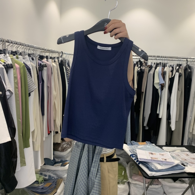 THE SECOND GROW韓國東大門代購女裝新品人氣吊帶背心羅紋THE SECOND GROW吊帶/背心圖色5