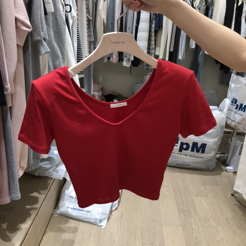 MEMOIRE韓國直郵女裝新品人氣時尚推薦職業26春夏熱賣T恤MEMOIRET恤圖色1