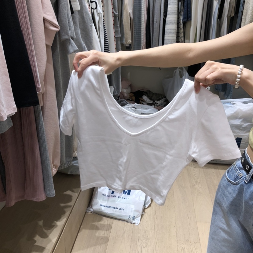 MEMOIRE韓國直郵女裝新品人氣時尚推薦職業26春夏熱賣T恤MEMOIRET恤圖色2