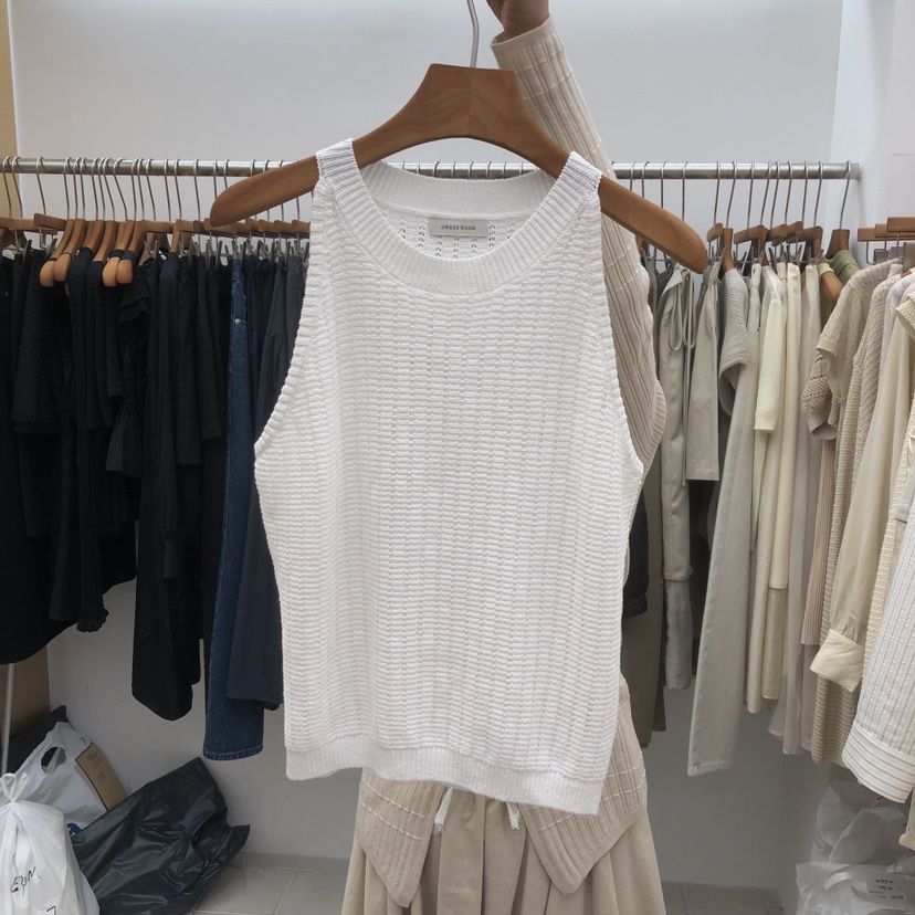 DRESS ROOM韓國直郵實拍女士新款熱賣人氣吊帶背心華夫格DRESS ROOM吊帶/背心圖色1