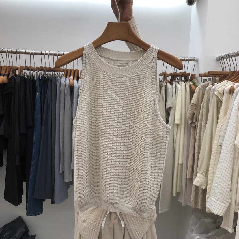DRESS ROOM韓國直郵實拍女士新款熱賣人氣吊帶背心華夫格DRESS ROOM吊帶/背心圖色2