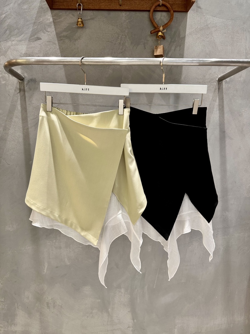 KIFF東大門代購女裝新款熱賣真品時尚推薦短裙不對稱裹身裙KIFF短裙