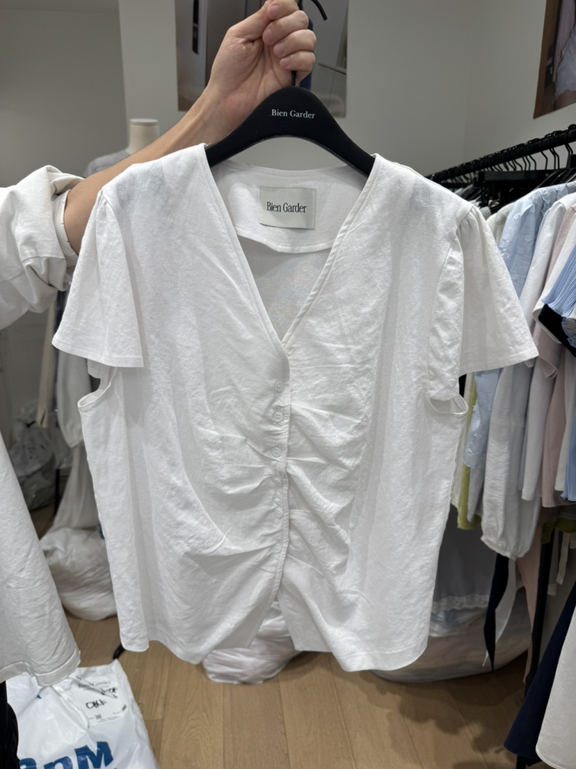 BIEN GARDER韓國代購女裝新款時尚人氣襯衫蕾絲衫亞麻布BIEN GARDER襯衫/蕾絲衫圖色3